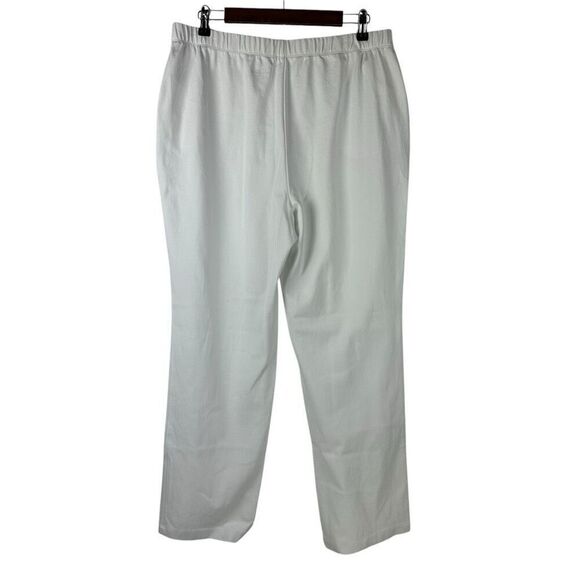 Lands End Sport Knit Straight Pant size Large Tall White - Picture 2 of 9